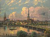 Thomas Kinkade Sunset Over Riga Latvia painting